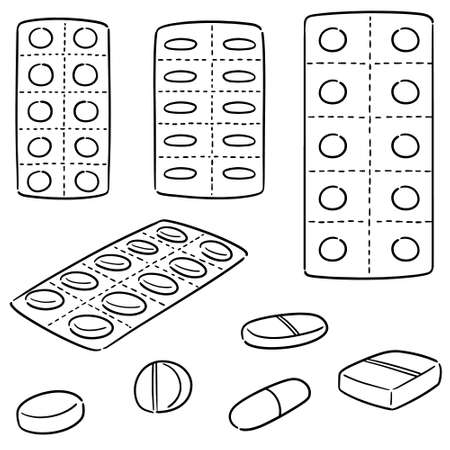 vector set of medicineのイラスト素材