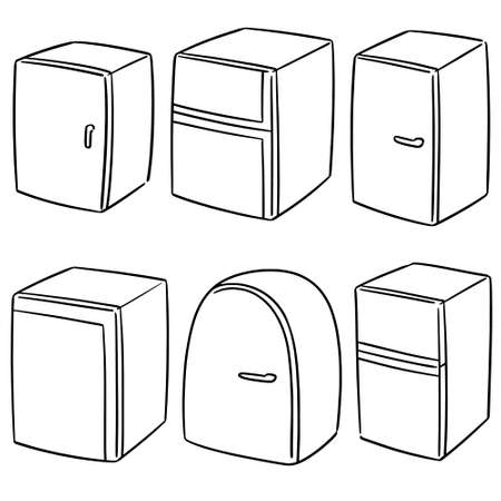vector set of refrigeratorのイラスト素材