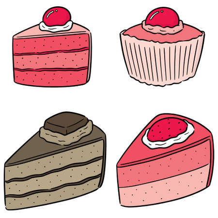 vector set of cakeのイラスト素材