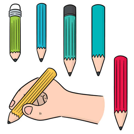 vector set of pencilのイラスト素材