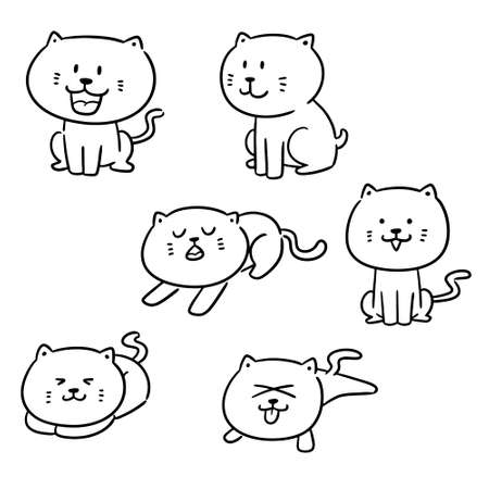 vector set of catsのイラスト素材