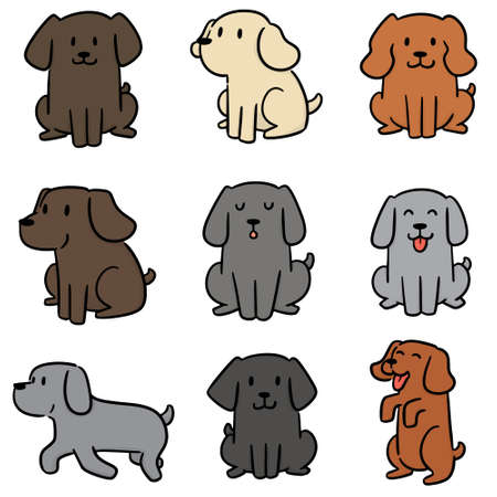 vector set of dogのイラスト素材