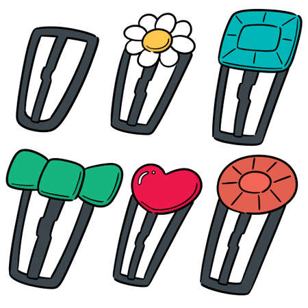 vector set of hairpinのイラスト素材