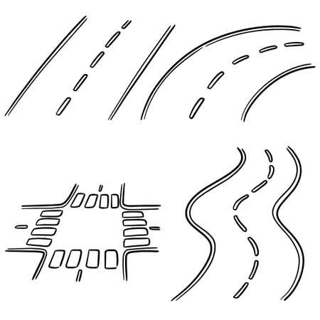 vector set of roadのイラスト素材