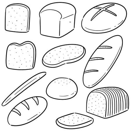 vector set of breadのイラスト素材