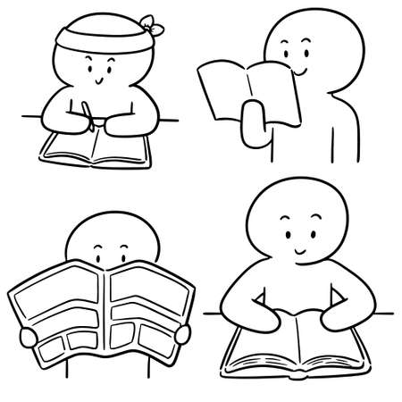 vector set of readerのイラスト素材