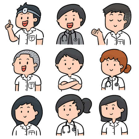 vector set of medical staffのイラスト素材