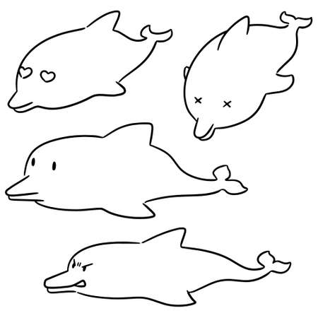vector set of dolphinのイラスト素材