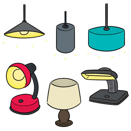 vector set of lampのイラスト素材