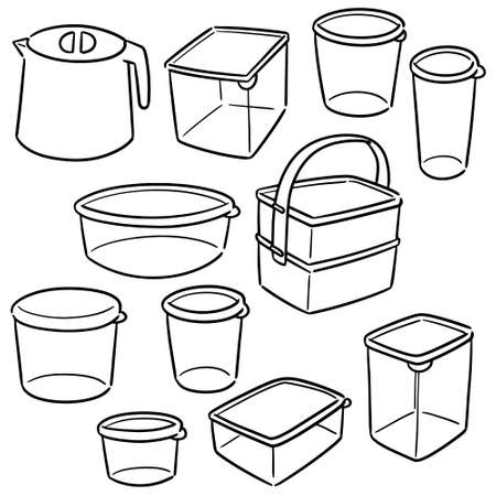 vector set of plastic containerのイラスト素材