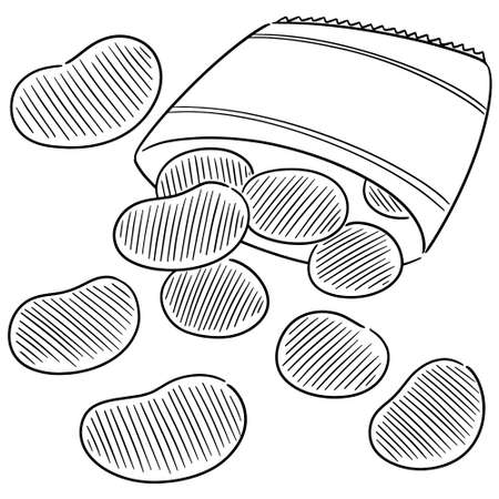 vector of potato chipsのイラスト素材