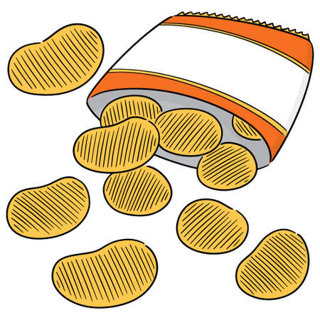 vector of potato chipsのイラスト素材