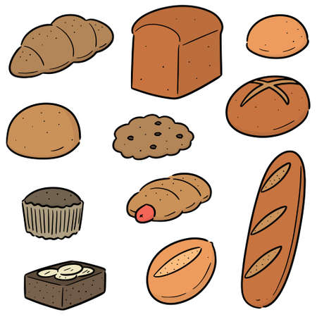 vector set of bakeryのイラスト素材