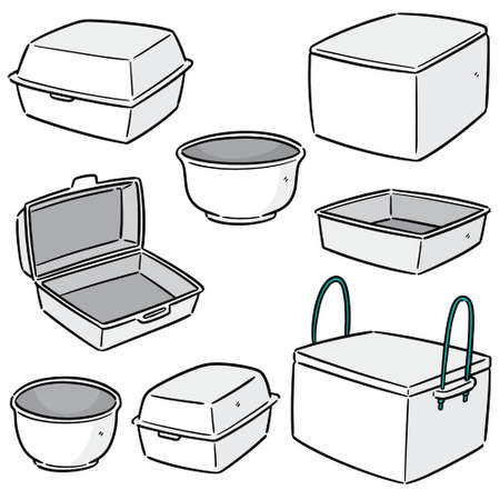 vector set of foam containerのイラスト素材