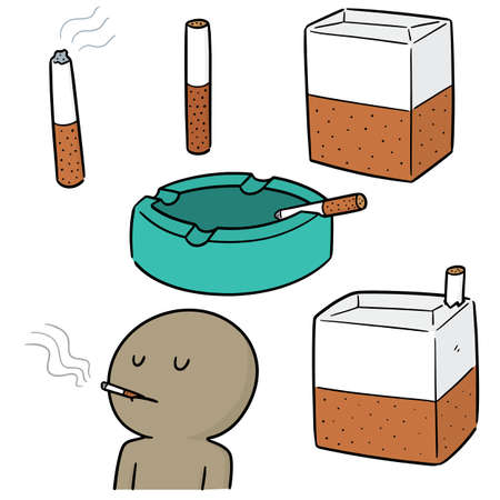 vector set of cigarettesのイラスト素材