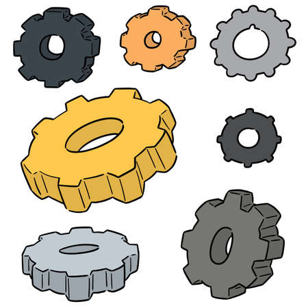 vector set of gearのイラスト素材