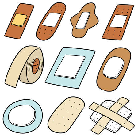 vector set of medical plasterのイラスト素材