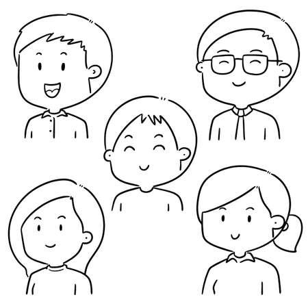 vector set of peopleのイラスト素材