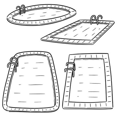 vector set of swimming poolのイラスト素材