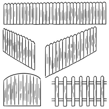 vector set of fenceのイラスト素材