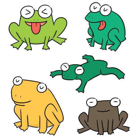 vector set of frogのイラスト素材