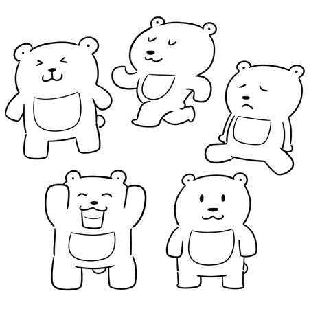vector set of bearのイラスト素材
