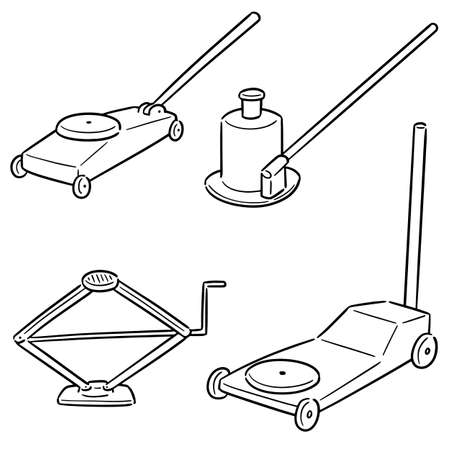 vector set of car jackのイラスト素材