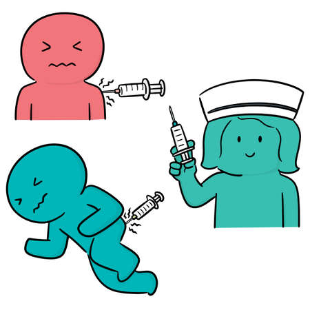 vector set of injection medicineのイラスト素材