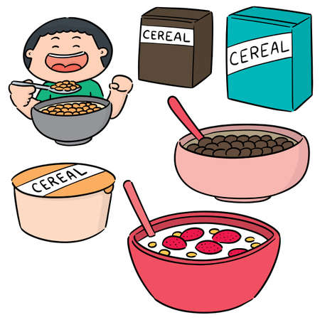 vector set of cerealのイラスト素材