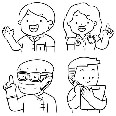 vector set of medical staffのイラスト素材