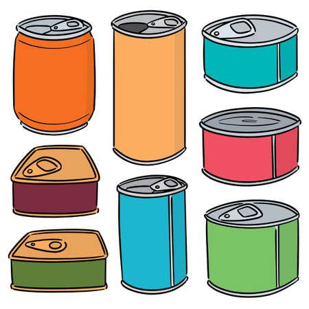 vector set of canのイラスト素材