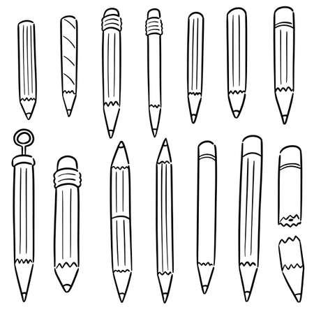 vector set of pencilのイラスト素材