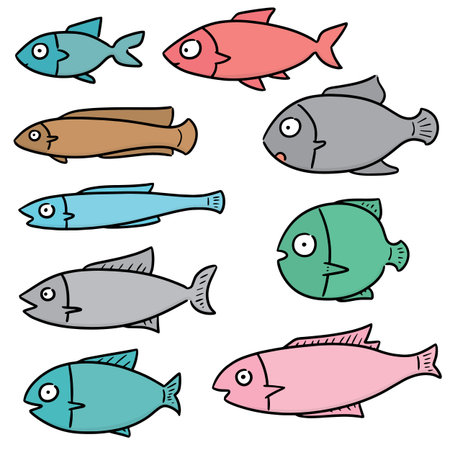 vector set of fishのイラスト素材