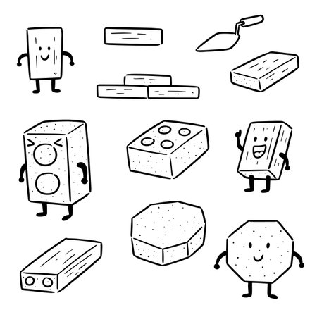vector set of brickのイラスト素材