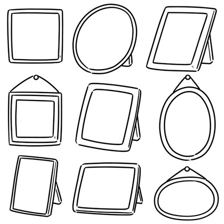 vector set of photo frameのイラスト素材
