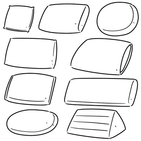 vector set of pillowのイラスト素材