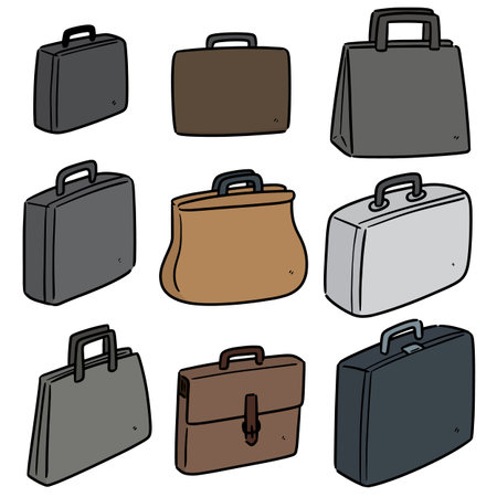 vector set of briefcaseのイラスト素材