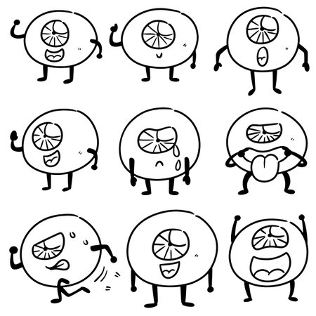 vector set of cartoon eyeのイラスト素材