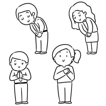vector set of people feeling thankfulのイラスト素材