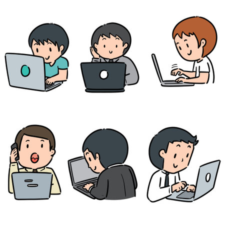 vector set of office workerのイラスト素材
