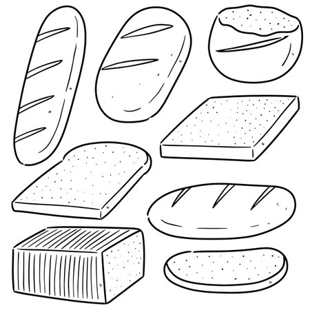 vector set of breadのイラスト素材