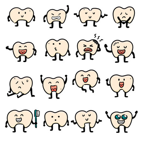 vector set of teethのイラスト素材
