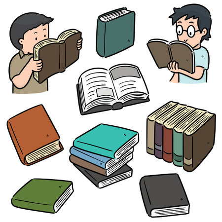 vector set of bookのイラスト素材
