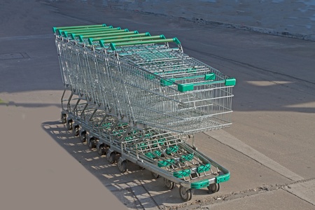 shopping cart waiting の写真素材