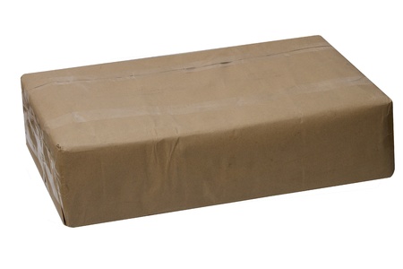 The parcel on white background の写真素材
