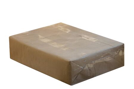 The parcel on white background の写真素材