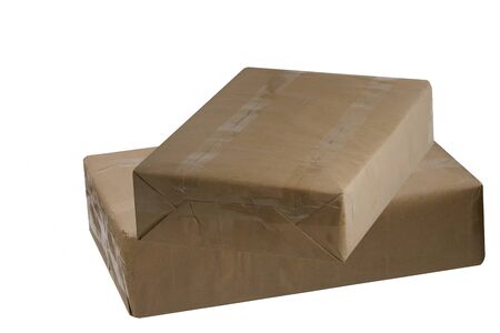 The parcels on white background の写真素材