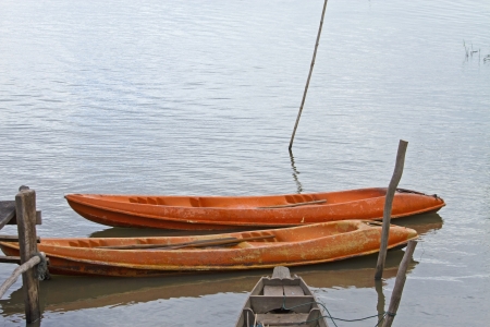 kayak in the lake of thailand の写真素材