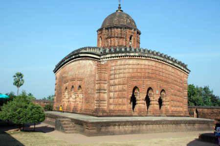 bishnupur west bengal india on december 12th 2016: jor mandir temple at bishnupur west bengal indiaのeditorial素材