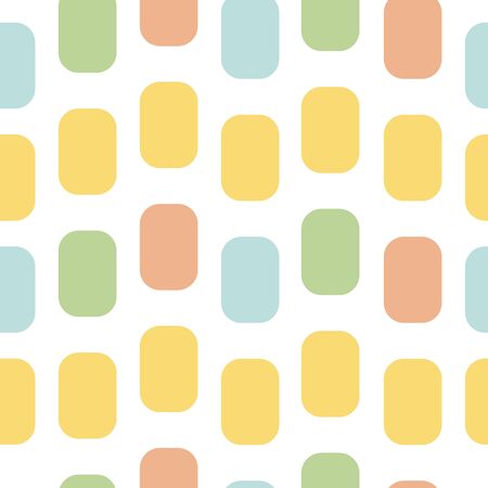 Simple seamless pattern with multicolored blocks. Summer coloring, cute vector illustration.のイラスト素材